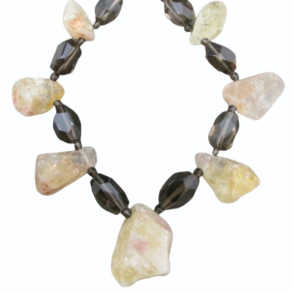 Vintage Sterling Silver and Semi Precious Stones Necklace